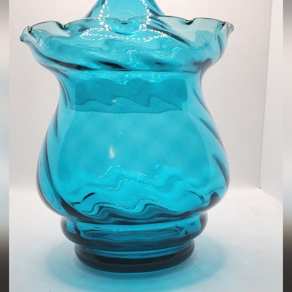 Vintage Epothecary Jar Empoli Style Turquoise - Picture 3 of 16